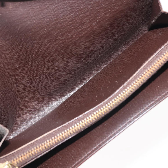 LOUIS VUITTON Damier Ebene Porte Monnaie Credit Wallet N61725 Auth 144838
