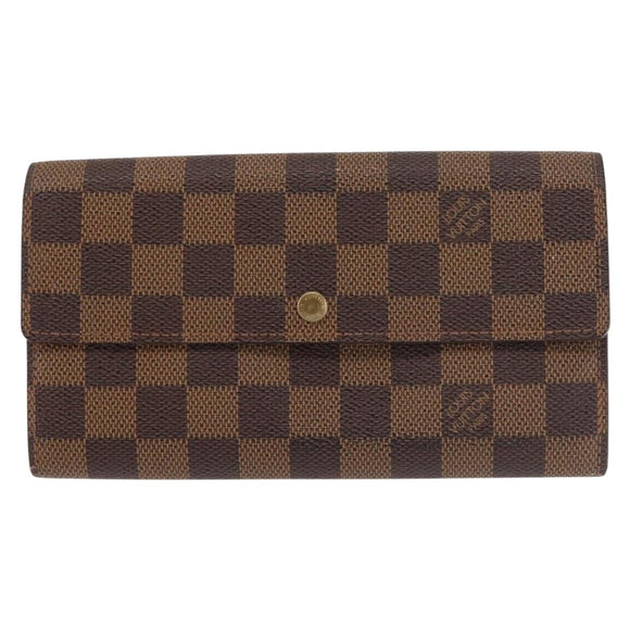 LOUIS VUITTON Damier Ebene Porte Monnaie Credit Wallet N61725 Auth 144838