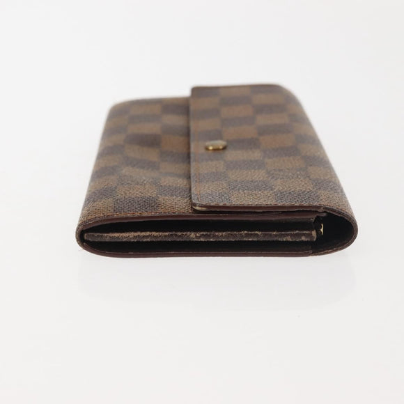 LOUIS VUITTON Damier Ebene Porte Monnaie Credit Wallet N61725 Auth 144838