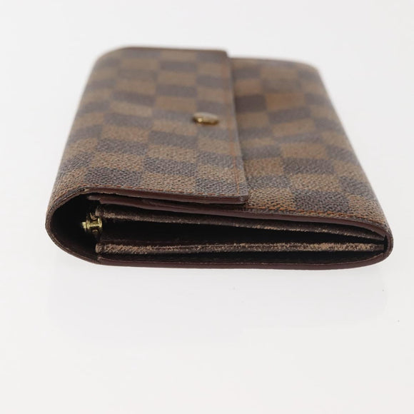 LOUIS VUITTON Damier Ebene Porte Monnaie Credit Wallet N61725 Auth 144838