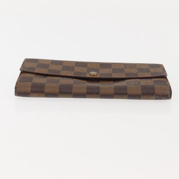 LOUIS VUITTON Damier Ebene Porte Monnaie Credit Wallet N61725 Auth 144838