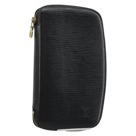 LOUIS VUITTON Epi Agenda Geode Travel Case Black M63872 LV Auth 144841