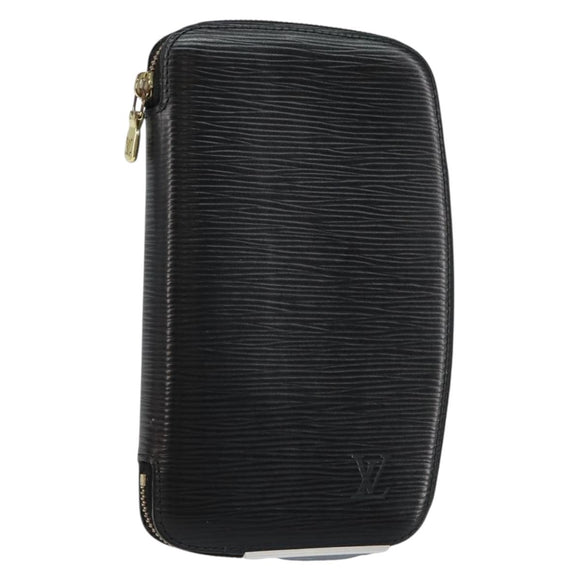 LOUIS VUITTON Epi Agenda Geode Travel Case Black M63872 LV Auth 144841