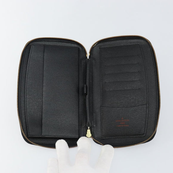 LOUIS VUITTON Epi Agenda Geode Travel Case Black M63872 LV Auth 144841