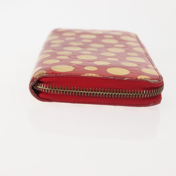 LOUIS VUITTON Monogram Vernis Yayoi Kusama Wallet Rouge M91572 LV Auth 144843