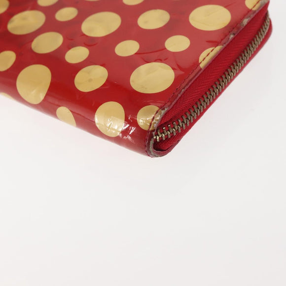 LOUIS VUITTON Monogram Vernis Yayoi Kusama Wallet Rouge M91572 LV Auth 144843