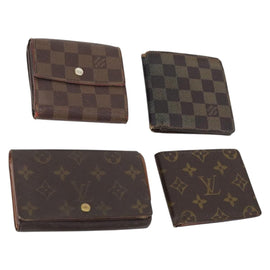 LOUIS VUITTON Monogram Damier Wallet 4Set LV Auth 144845
