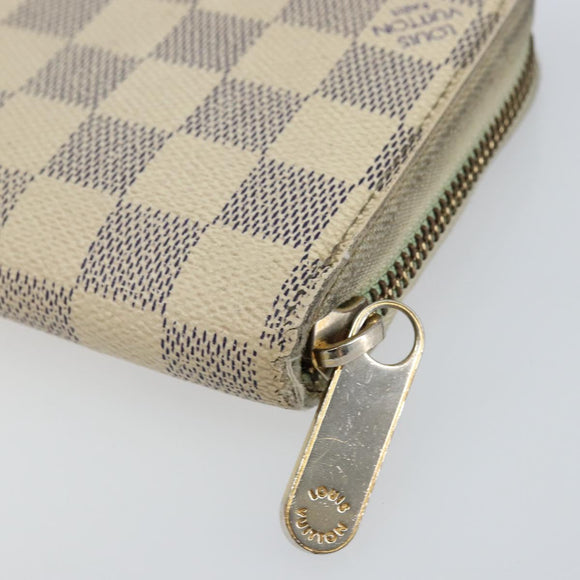 LOUIS VUITTON Damier Azur Zippy Wallet Long Wallet N60019 LV Auth 144850