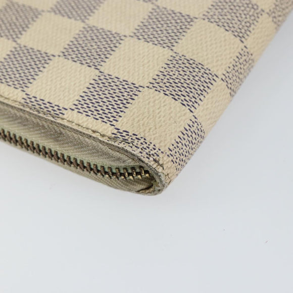 LOUIS VUITTON Damier Azur Zippy Wallet Long Wallet N60019 LV Auth 144850