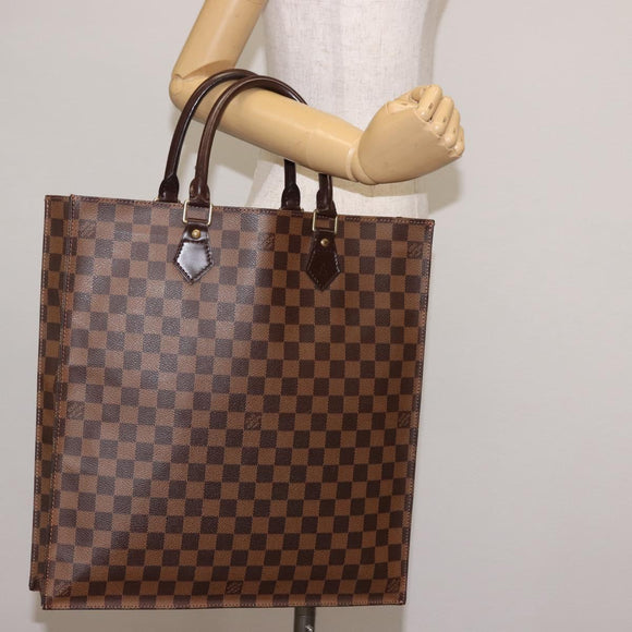 LOUIS VUITTON Damier Ebene Sac Plat Hand Bag N51140 LV Auth 144863