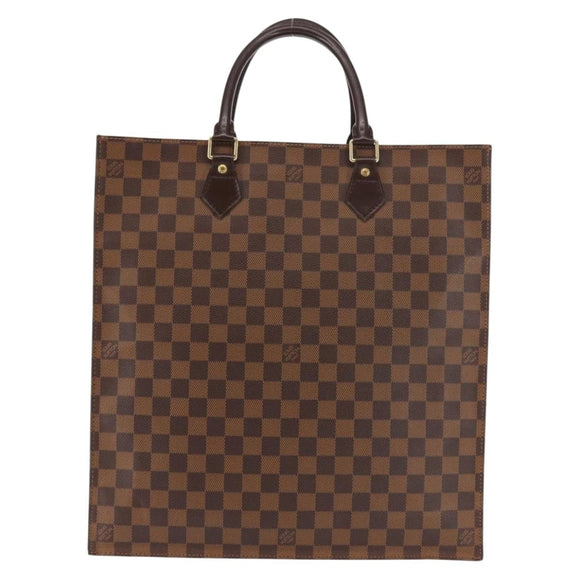 LOUIS VUITTON Damier Ebene Sac Plat Hand Bag N51140 LV Auth 144863