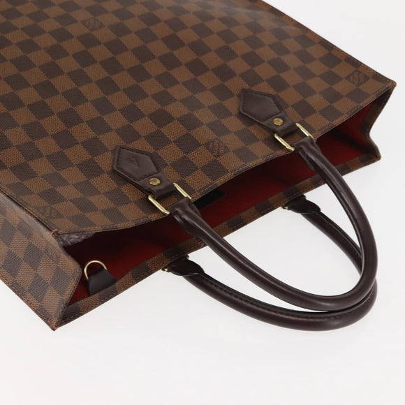 LOUIS VUITTON Damier Ebene Sac Plat Hand Bag N51140 LV Auth 144863