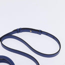 Salvatore Ferragamo Gancini Studio Hand Bag Leather 2way Blue Gold Auth 144870-9