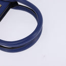 Salvatore Ferragamo Gancini Studio Hand Bag Leather 2way Blue Gold Auth 144870-7