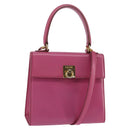 CELINE Hand Bag Leather 2way Pink Gold Auth 144871-1