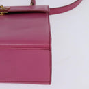 CELINE Hand Bag Leather 2way Pink Gold Auth 144871-15