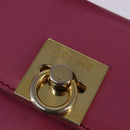 CELINE Hand Bag Leather 2way Pink Gold Auth 144871-18