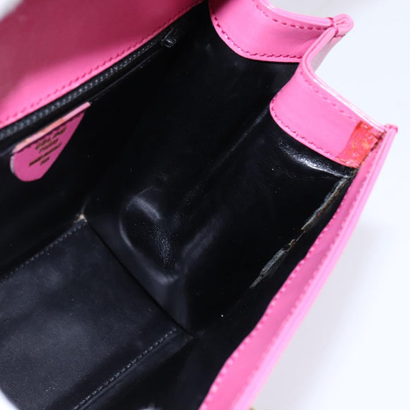 CELINE Hand Bag Leather 2way Pink Gold Auth 144871