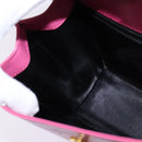 CELINE Hand Bag Leather 2way Pink Gold Auth 144871-21