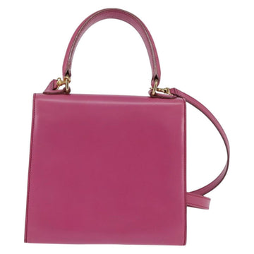 CELINE Hand Bag Leather 2way Pink Gold Auth 144871 - 0