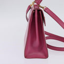 CELINE Hand Bag Leather 2way Pink Gold Auth 144871-3