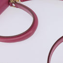 CELINE Hand Bag Leather 2way Pink Gold Auth 144871-7
