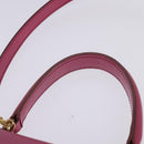 CELINE Hand Bag Leather 2way Pink Gold Auth 144871-14