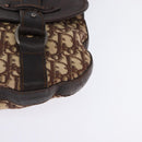 Christian Dior Trotter Canvas Shoulder Bag Brown Silver Auth 144872-15
