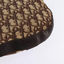 Christian Dior Trotter Canvas Shoulder Bag Brown Silver Auth 144872-17