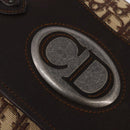 Christian Dior Trotter Canvas Shoulder Bag Brown Silver Auth 144872-9