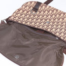 Christian Dior Trotter Canvas Shoulder Bag Brown Silver Auth 144872-18