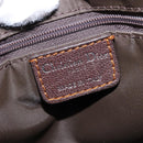 Christian Dior Trotter Canvas Shoulder Bag Brown Silver Auth 144872-19