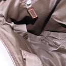 Christian Dior Trotter Canvas Shoulder Bag Brown Silver Auth 144872-21