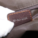 Christian Dior Trotter Canvas Shoulder Bag Brown Silver Auth 144872-11