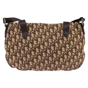 Christian Dior Trotter Canvas Shoulder Bag Brown Silver Auth 144872 - 0