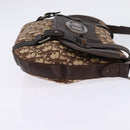 Christian Dior Trotter Canvas Shoulder Bag Brown Silver Auth 144872-4