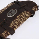 Christian Dior Trotter Canvas Shoulder Bag Brown Silver Auth 144872-6