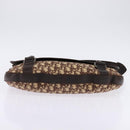 Christian Dior Trotter Canvas Shoulder Bag Brown Silver Auth 144872-5