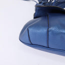 GUCCI Bamboo Shoulder Bag Leather Blue 0525040 347101 Auth 144873-9