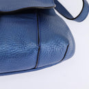 GUCCI Bamboo Shoulder Bag Leather Blue 0525040 347101 Auth 144873-14