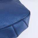 GUCCI Bamboo Shoulder Bag Leather Blue 0525040 347101 Auth 144873-16