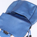 GUCCI Bamboo Shoulder Bag Leather Blue 0525040 347101 Auth 144873-18