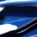 GUCCI Bamboo Shoulder Bag Leather Blue 0525040 347101 Auth 144873-22