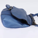 GUCCI Bamboo Shoulder Bag Leather Blue 0525040 347101 Auth 144873-4