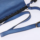 GUCCI Bamboo Shoulder Bag Leather Blue 0525040 347101 Auth 144873-7