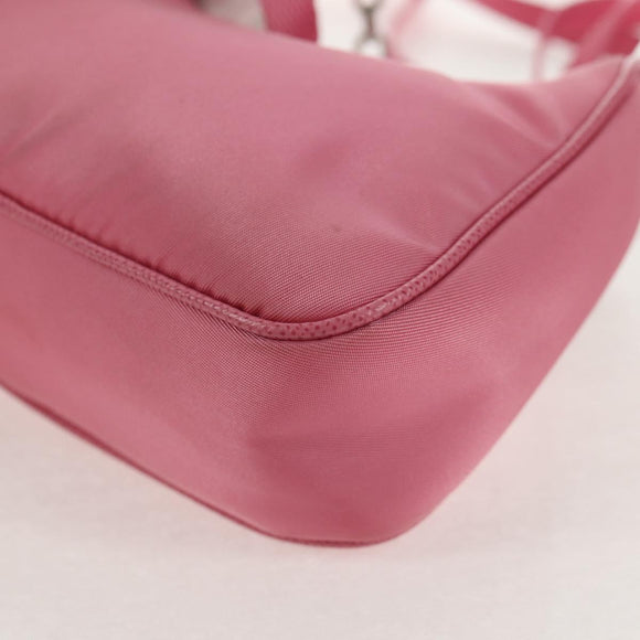 PRADA Shoulder Bag Nylon Pink Silver Auth 144876M
