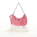 PRADA Shoulder Bag Nylon Pink Silver Auth 144876M-12