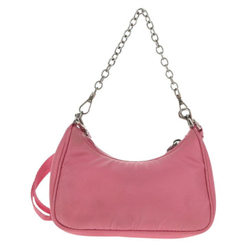 PRADA Shoulder Bag Nylon Pink Silver Auth 144876M - 0