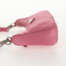 PRADA Shoulder Bag Nylon Pink Silver Auth 144876M-3