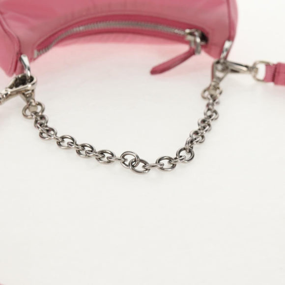 PRADA Shoulder Bag Nylon Pink Silver Auth 144876M